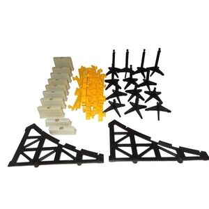 Vintage Tyco HO Slot Car Track Bridge Supports Piers Risers Guard Rails
